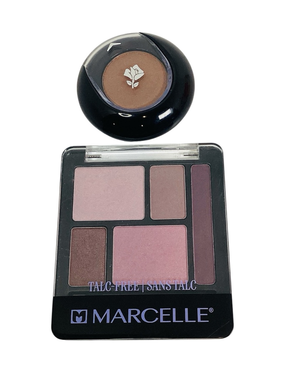 💚 Pink & Mauve Eyeshadow Palette with Brown Single Shadow